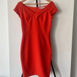 Bright orange designer dress